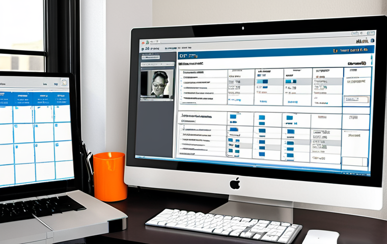 **An organized lawyer's office showcasing CRM software on a computer screen, displaying client data and upcoming appointments, symbolizing efficiency and client relationship management.**